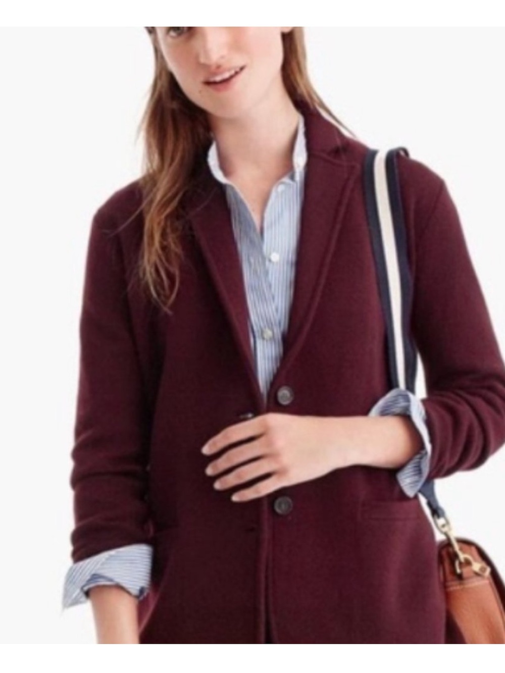 J.‎ Crew Burgundy Maroon wool Sweater Blazer